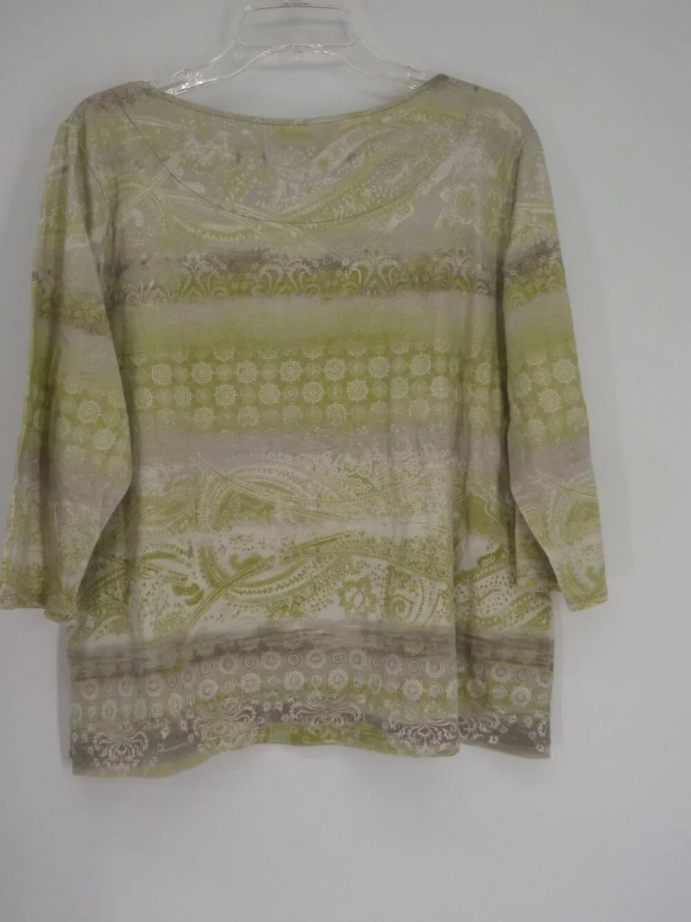 Chico's  Women's 3/4 Sleeve Multi Color Print  Top  Size 3 US XL
